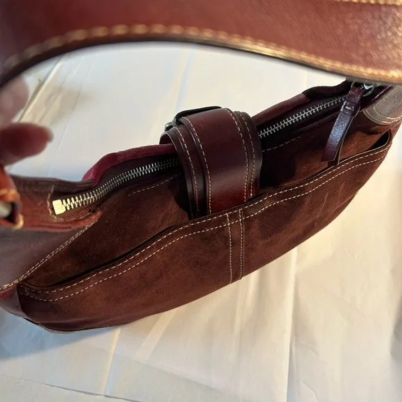 Coach Vintage Hampton Mosaic Berry Patchwork Suede Leather Shoulder Bag - Picture 7 of 16